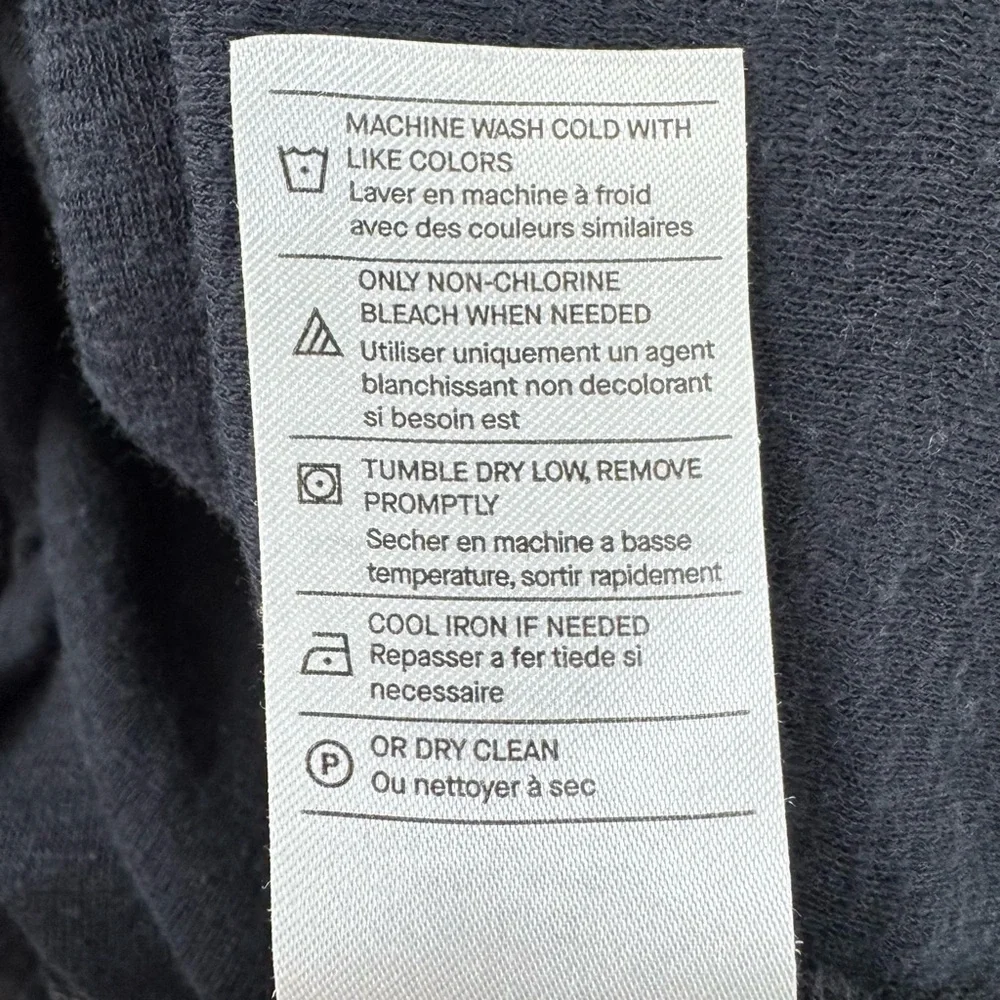 Vince Pullover Hoodie Mens Large Gray Navy Blue Double Knit Long Sleeve Pocket - Picture 12 of 15